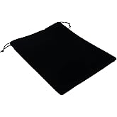 Aestivate 8 Pack Large Velvet Drawstring Pouch, Velvet Bag 8×10 Inch Storage Bag Cosmetics Pouches Dust Bag 8 Pieces(Black)