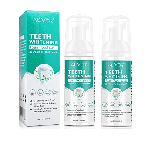 2 pièces teeth whitening mousse - dentifrice blanchissant mousse blanchissante dents dentifrice pour soins bucco-dentaires, remplacer le rince-bouche (A) (a)