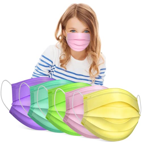 Kids Disposable Face Masks, 100 Pack Kids Masks Disposable, Kids Face