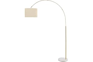 Monarch Specialties I 9640 Lighting, 79" H, Floor Lamp, Brass Metal, Beige Shade, Contemporary