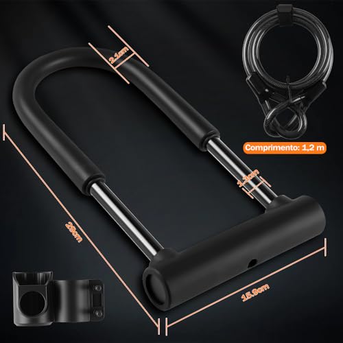Cadeado para Bicicleta, Cadeado u Lock,Corrente Bicicleta, Tranca de Bicicleta