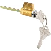 Sliding Door Handle Replacement Key Cylinder Lock Set with Keys - Fix and Replace Sliding Patio Glass Door Hardware Cylinder Keyed Locking Mechanism Set