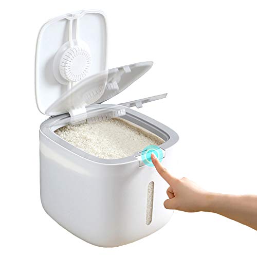 Large Airtight Food Storage Container 20 Lbs Rice Container Bin with Measuring Cup Perfect