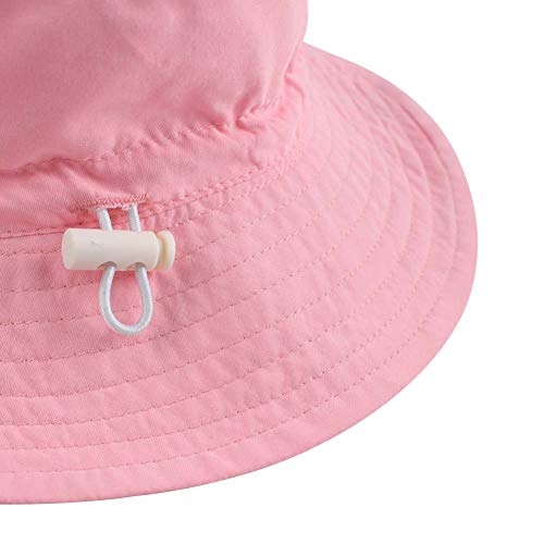 FUOITA Baby Girl Boy Sun Hat Wide Brim UPF 50+ UV Solid Beach Bucket