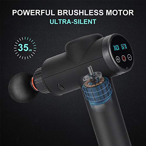 Massage Gun, Athlete Body Muscle Massager Handheld Electric Deep Tissue Percussion Massager Gun with 4 Massage Heads by Kensone