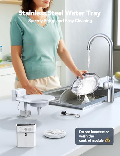 FEELNEEDY 3.5 L Cat Fountain Stainless Steel Wireless with Sensor, Drinking Fountain for Cats with Battery 4000 mAh Cats Battery Operated Water Fountain Super Quiet with 3 Filters (Acrylonitrile Butadiene Styrene (ABS))