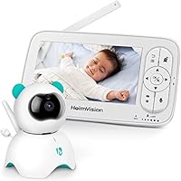 HeimVision Babyphone mit Kamera, 5-Zoll-LCD-Babyphone, HD 720P-Video, Zwei-Wege-Audio, Temperatur- und akustischer Alarm,...