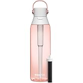 Brita Hard-Sided Plastic Premium Filtering Water Bottle, BPA-Free, Reusable, Replaces 300 Plastic Water Bottles, Filter Lasts 2 Months or 40 Gallons, Includes 1 Filter, Blush - 26 oz