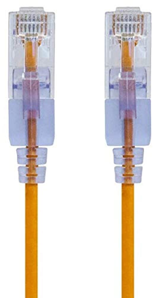 Monoprice Cat6A Ethernet Patch Cable - 10 Feet - Yellow (10 Pack) Snagless RJ45 550Mhz UTP Pure Bare Copper Wire 10G 30AWG - SlimRun Series — image 1