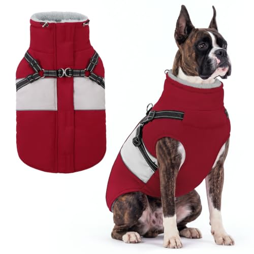 Aofitee Dog Winter Jacket with Harness
