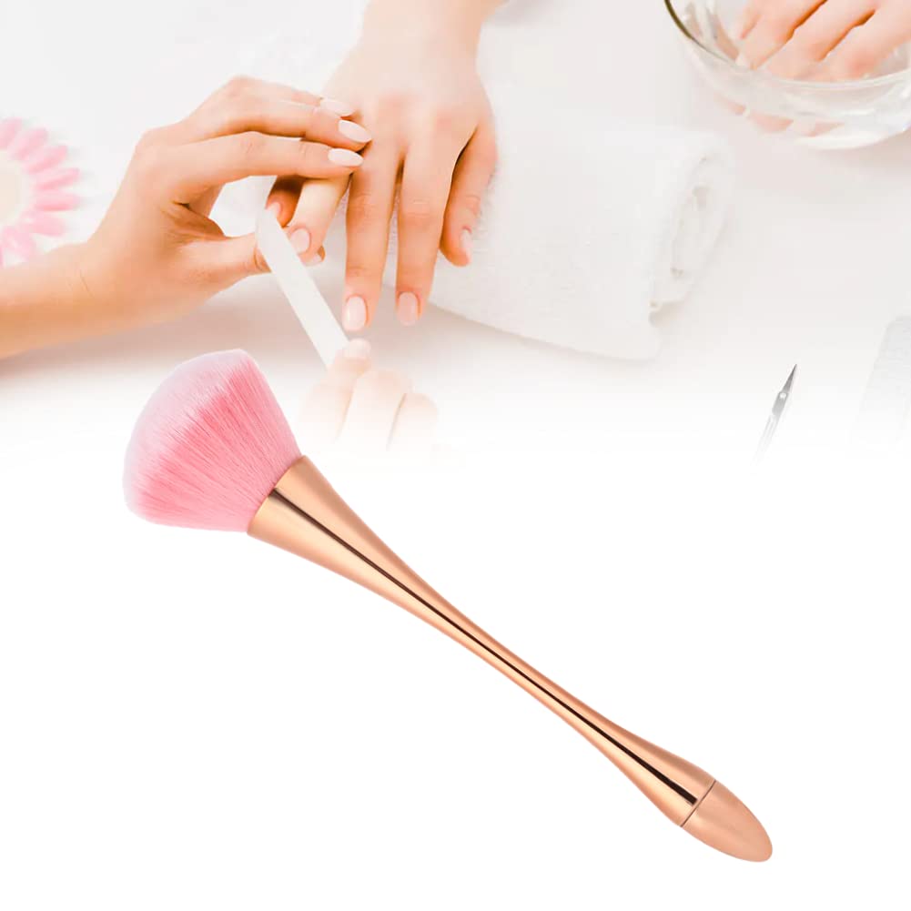 Nail Brushes - Brush Nail Dust Remover Manicure Tool, Brush for Salon Manicure DIY 1PCS Manual Cleaning Tools(Rose Gold)