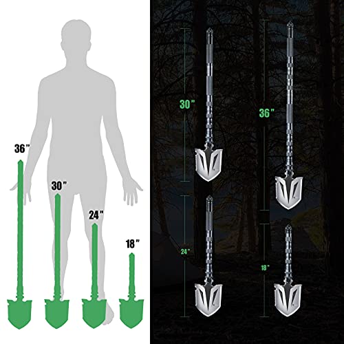 ANTARCTICA Folding Camping Survival Shovel Multifunctional Multitool Compact Tactical Entrenching Tool for Hunting Hiking Fishing