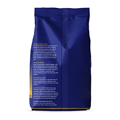 817 ELEPHANT JASMINE RICE WHITE THAI HOM MALI, 2 LBS (PACK OF 2)