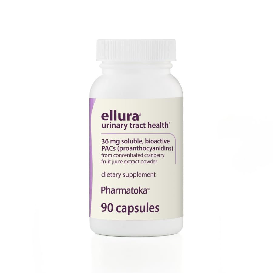 Solv Wellness Ellura Clinically Proven Cranberry Supplement: Get Ahead of UTIs with 36mg of 100% Bioavailable PAC, 90 Capsules