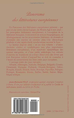 Amazon Fr Panorama Des Litteratures Europeennes Piat Jean Bernard Livres