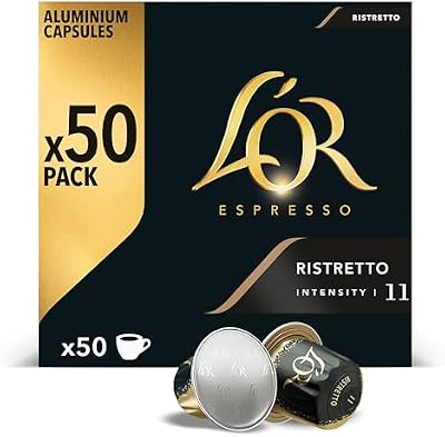 Cápsulas de café l'or espresso ristretto | intensidade 11 | 50 cápsulas compatíveis com nespresso (r)* - exclusivo da amazon