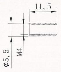 [ J&J Products ] M4 Brass Insert, 11.5 mm