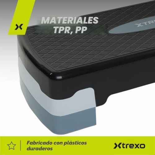 - Caminata aeróbica (68 x 28 cm, altura ajustable, 15-20 cm, polipropileno duradero y TPR de alta calidad, color gris