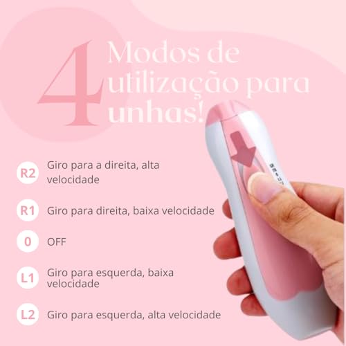 Cortador Aparador Lixa Unha Bebê Recém Nascido Elétrico Seguro Silencioso Luz Led Diversas Idades Kit Completo (Azul)