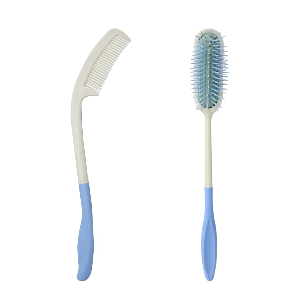 Sarini Set for Long Reach Handled Comb,Hair Brush Applicable to elderly and hand-disabled people inconvenient upper limb activities