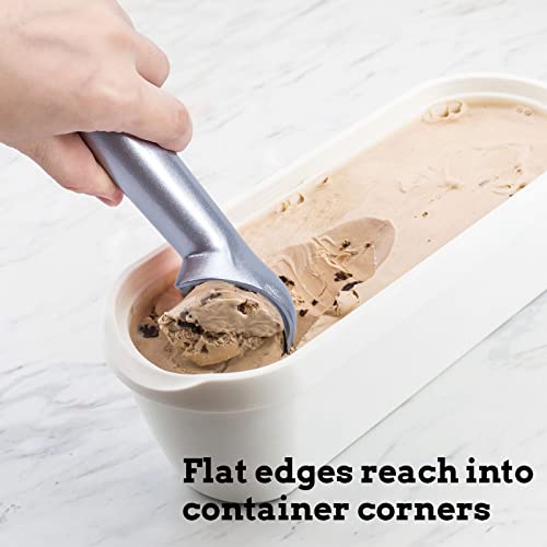 HAKACC Ice Cream Scoop, 2PCS Nonstick Anti-Freeze Ice Cream Scooper 18cm Long One Piece Aluminum Design Dishwasher Safe