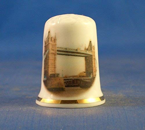 Porcelain China Collectable Thimble - Tower Bridge London with Free Gift Box