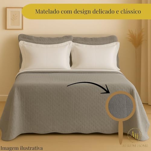 Cobre Leito Colcha Dupla Face Hipercal 400 Fios Ultra Macio (Cinza, Solteiro)