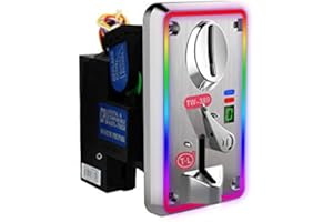 XINMOARCADE TW-389 Anti Finishing Colorful LED Light Coin Mech Acceptor Coins Selector for Arcade Machines/Toy Vending Machines/Slot Machine