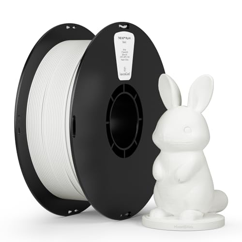 kexcelled Matte PLA White Filament 1.75mm Frosted Finish 3D Printing Aesthetic Material for Decor 1kg Spool Muted Tones FDM Printer Compatible