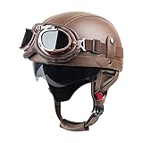 Vintage Motorcycle Half Helmet for Men Women, Retro