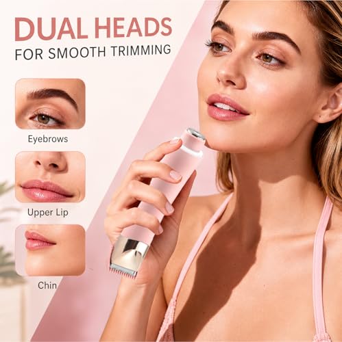 Dermave Bikini Shaver & Trimmer for Women, 2-in-1 Electric Razors & Shaver-Pink