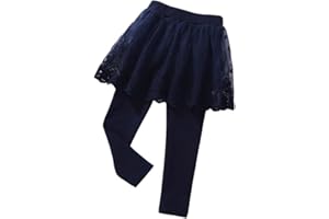 BGMINGYI Baby Girls Footless Leggins with Tutu Ruffle Lace Flower Skirt Toddler Cotton Pantskirt for 1-7 Years Old