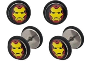BODY ACCENTZ Earrings Rings Fake Iron Man Cheater Plug 18 gauge - Sold as a pair Ironman