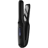 Cordless Hair Straightener, Portable Flat Iron for Travel, 2 in 1 Hair Styling Tools for straightening and Curling, Lightweight on-The-go, 4000 mAh Battery, Fast USB-C Charging (Black)