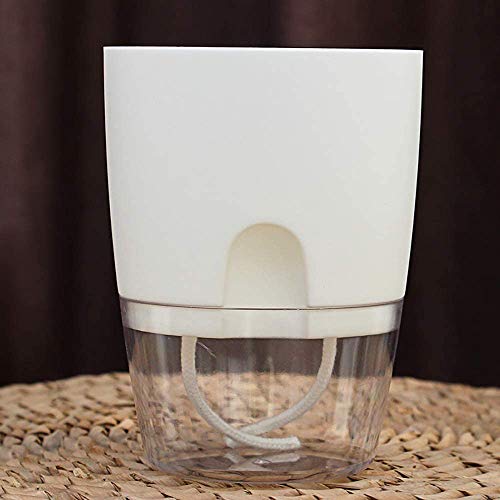 AITREASURE Plastic Plant Pots Self Watering Flower Planters Flower Pots for Indoor Outdoor with Cotton (3 Pack-4.1\'\' Clear Planter)