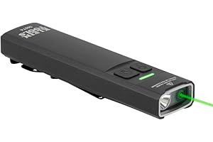 KLEIN TOOLS 56074 EDC Pocket Flashlight with Green Laser, Three Brightness Modes up to 1000 Lumens with Turbo Mode, Built-in Floodlight, <1mW, 510 to 530nm, Class 2, Rechargeable