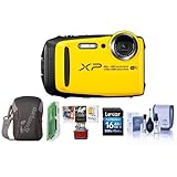 Fujifilm FinePix XP120 16.4MP Digital Camera, 5x Optical Zoom Yellow - Bundle 16GB SDHC Card, Camera Case, Cleaning Kit, Card Reader, Mac Software Package