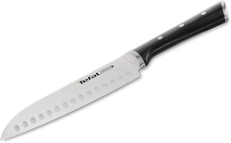 Ice Force Santoku Messer, 18 cm Klinge, Korrosionsschutz, Handschutz, Made in Germany Edelstahl, lang anhaltende Schneidleistung und Schärfe, Edelstahl/Schwarz, K23206