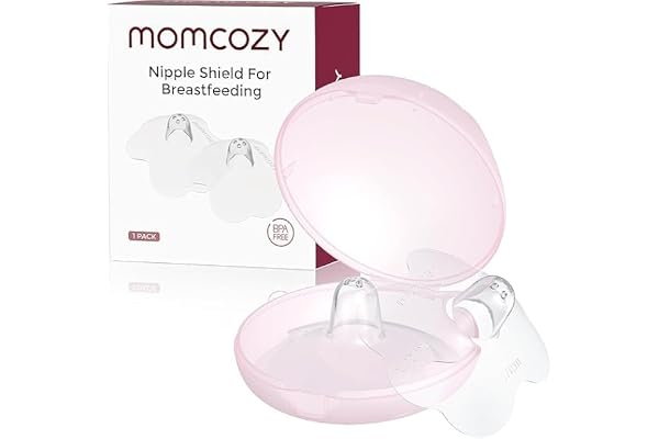Momcozy Nipple Shield, Floral Contact Nipple Shield for Breastfeeding Moms with Flat or Inverted Nipples, 20mm, 1 Pair