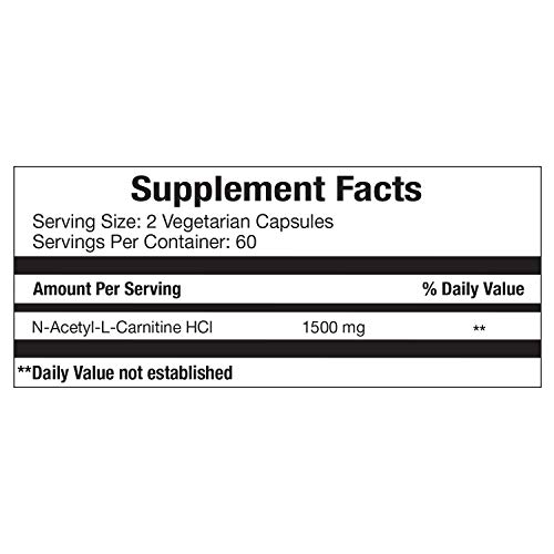 Carnitine 1500 Acetyl LCarnitine 1500mg Maximum Strength Carnitine