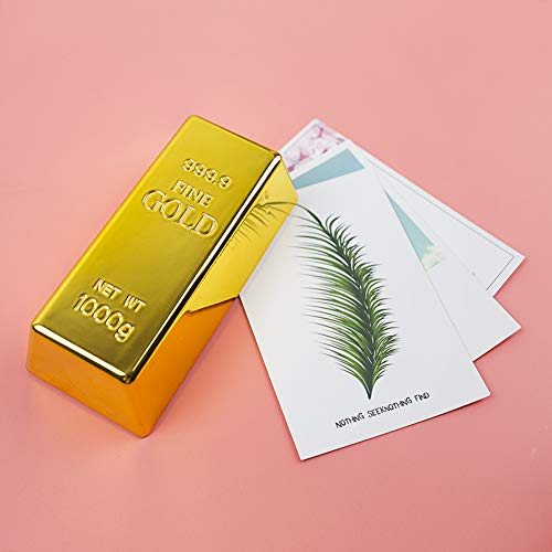 FUTUREPLUSX Gold Bar Door Stop, Fake Gold Bar Paperweight Gold Bullion Door Stopper Glittering Gold Brick Decorations