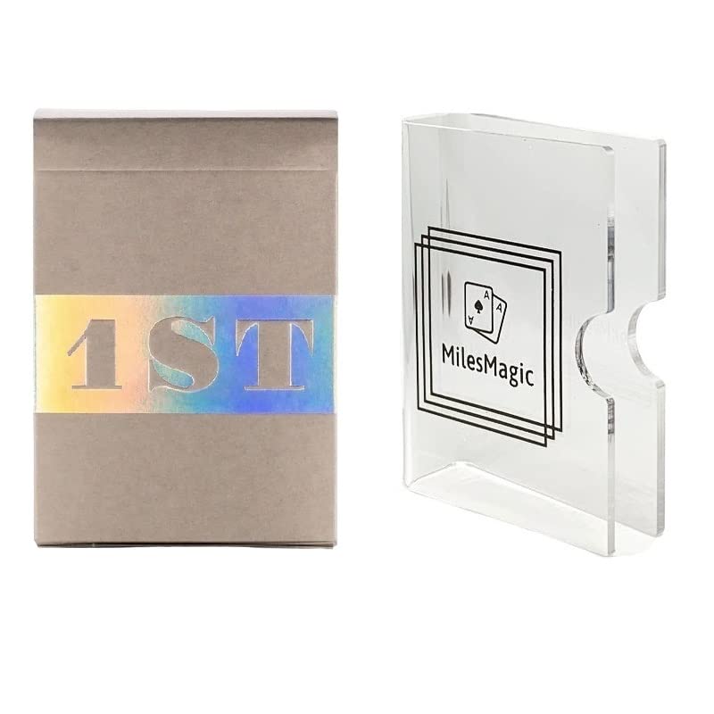 MilesMagic 1st V5 Playing Cards Limited Holographic Edition Cardistry Rare Deck by Chris Ramsay with Crystal Clear Acrylic Transparent Card Storage Protector Clip