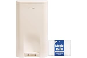 SENSE PICK ALLKEI 29L Odor Control Trash Can Diaper Pail, Nappy Bin, Adult Diaper, and Pet Waste Station Included 1 Refill Bag (Cream)