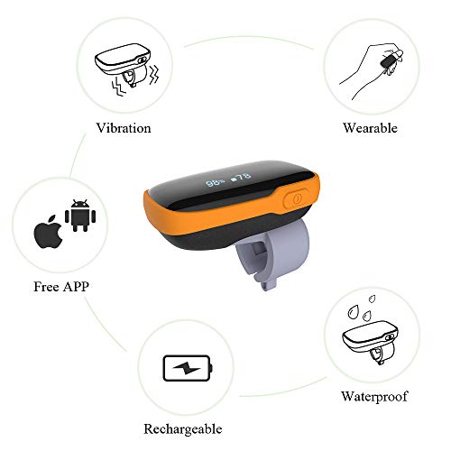 WearO2 Blood Oxygen Saturation Monitor with Vibration Alarm and Health Report, Wearable O2