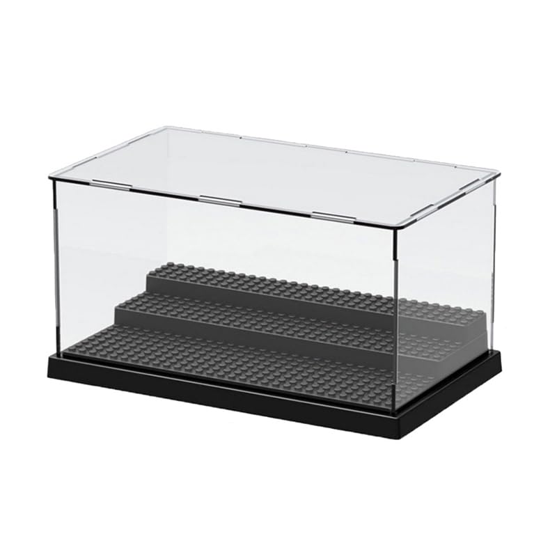 Acrylic Display Case for Building Blocks Figures Black clear Display Box