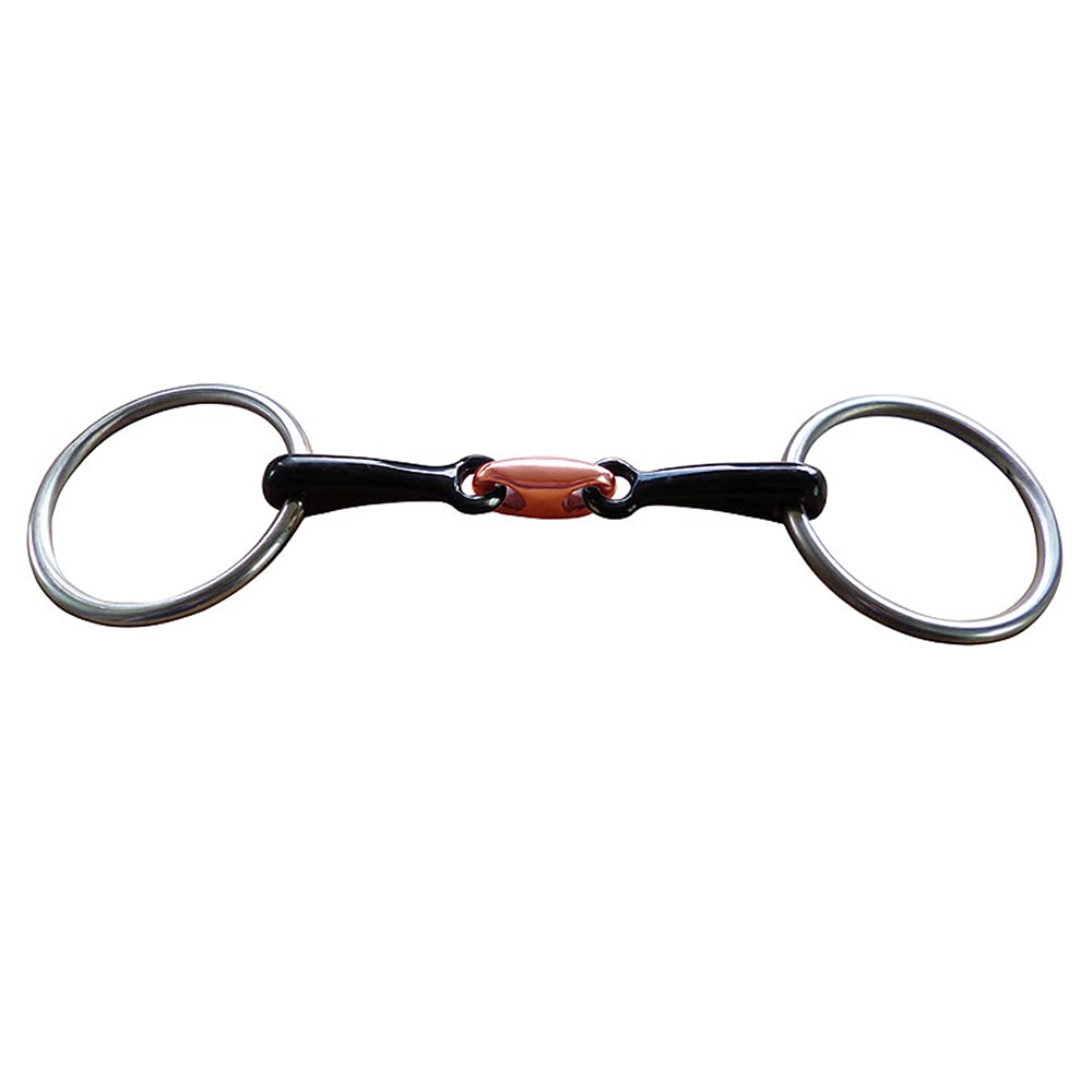 Namvo Stainless Steel Horse Loose Ring, Hollow Jointed Mouth Horse Ring Snaffle Bit with Tapper Head for Equestrian Supplies