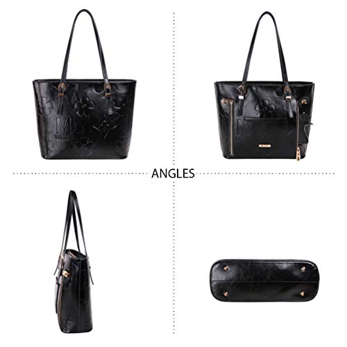 Montana West Large Vegan Leather Concealed Carry Tote Bag for Women Shoulder Handbag Fashion Purse USA-MWC-G018BK