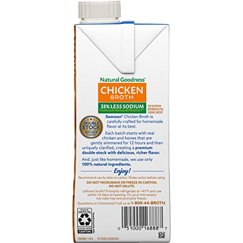 SWANSON NATURAL GOODNESS CHICKEN BROTH, 48 OZ. CARTON