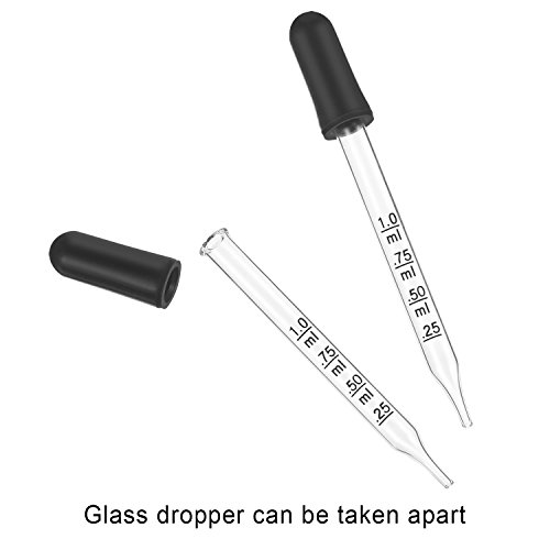 Glass Liquid Droppers, 1 ml Essential Oil Dropper Pipette Calibrated