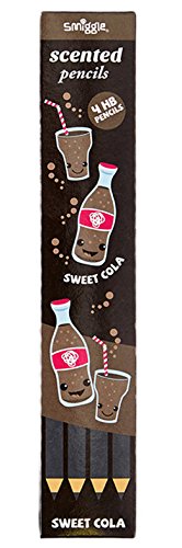 Smiggle Scented Pencil x 4 Pack HB Wooden With Eraser Top (Cola Black)